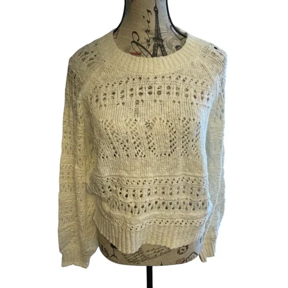Spiritual Gangster Distressed Cream Knit Sweater - Picture 2 of 8